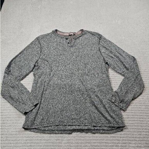 Buffalo David Bitton Shirt Mens Large Gray Long Sleeve Henley Tee - Picture 1 of 6